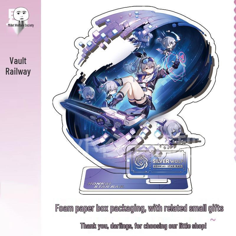 Набор Фигурок miHoYo Star Rail Светлячок Дань Хэн Луна: Ахерон, Авантюрин, Кафка, Серебряный Волк, Цзинлю, Сюэи Стенды