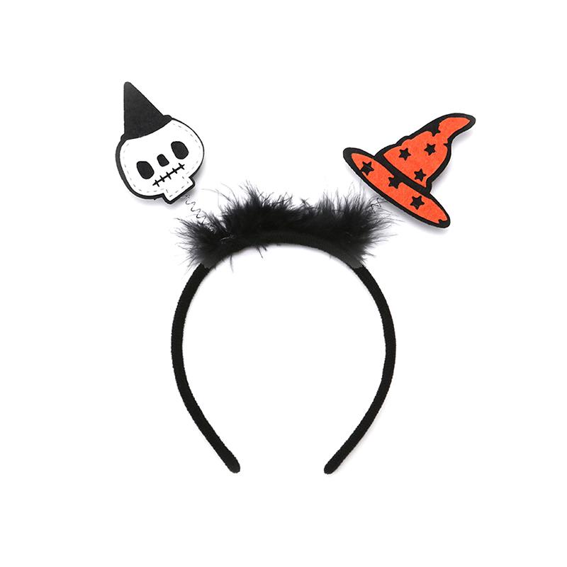 Хэллоуин наряды Cos смешная повязка на голову злой тыквенный призрак обруч для волос для женщин реквизит для фотосессий череп шляпа ведьмы головной убор