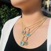 Necklace Copper Gold Plated Necklace Turkish Devil'S Eye Pendant Personality Fashion Necklace Women