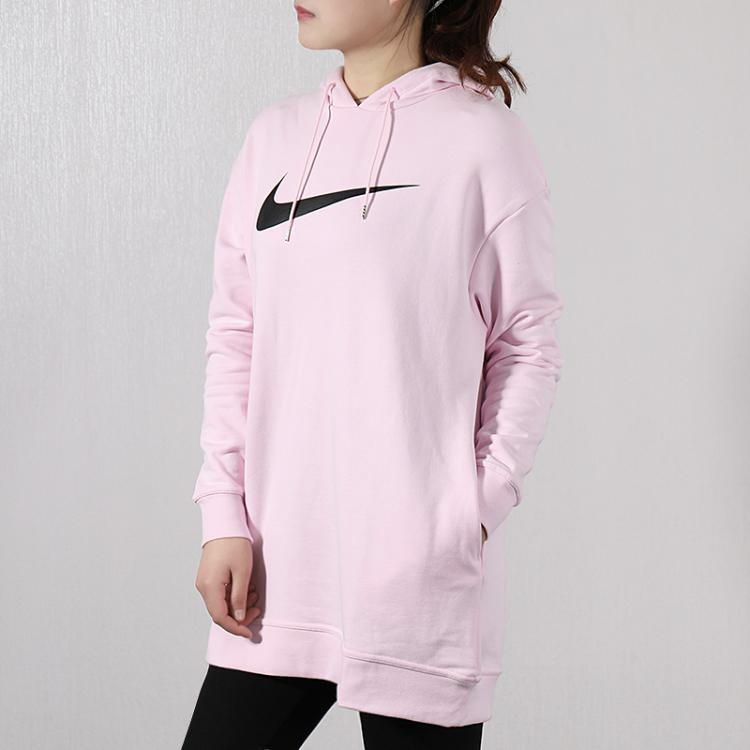 Nike Толстовки Женские Розовые С Капюшоном Средней Посадки Обычные AV8291-663