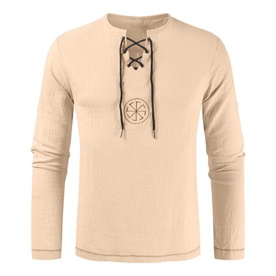 Мужская рубашка Рыцарь Косплей Средневековый костюм Туника Хэллоуин Косплей Костюмы Мужчины Взрослый Викинг Пират Маскировка Необычная одежда Карнавальная рубашка