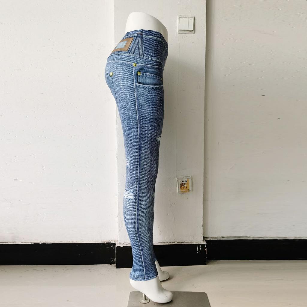 Спортивные брюки для йоги Джинсовые спортивные брюки для фитнеса и бега Женские спортивные брюки