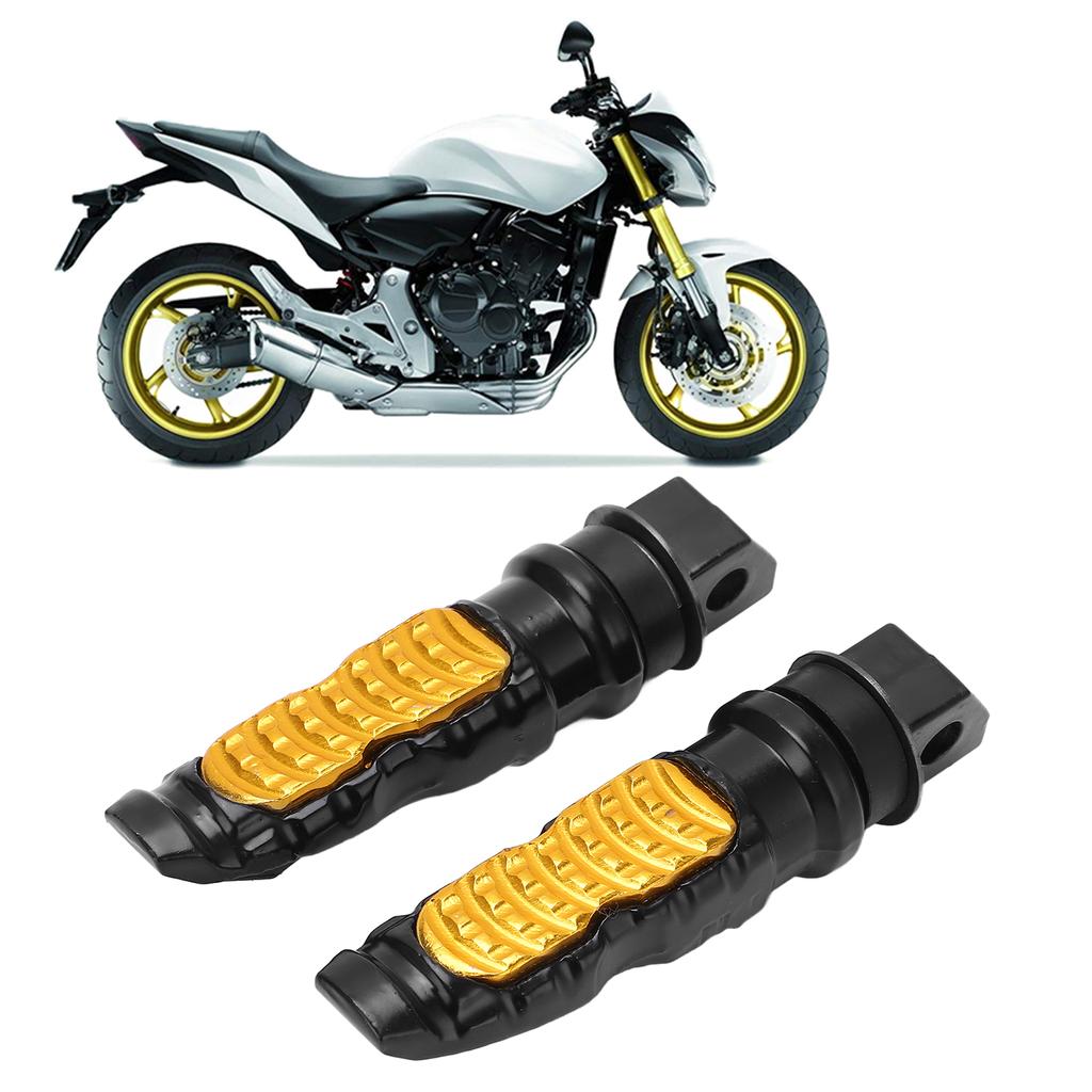 Пара задних подножек для мотоцикла из анодированного алюминия золотистого цвета, противоскользящие, универсальные