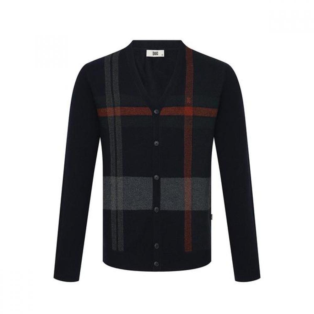 DakS Men S Wool100 Check Pattern Cardigan dmw1Swcd101n1
