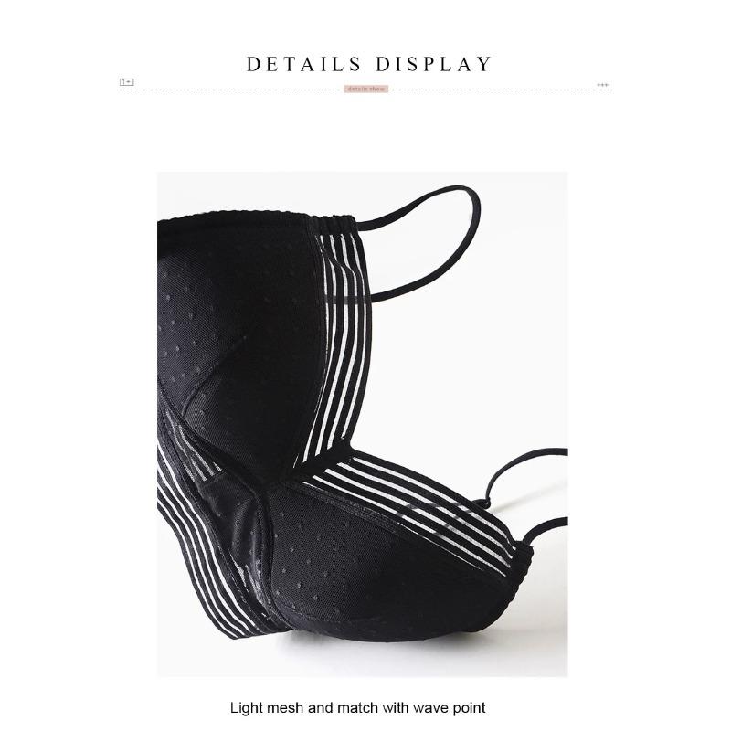 Плюс размер новый стиль в горошек тонкий бюстгальтер с сеткой треугольный женский мягкий бесшовный бюстгальтер с открытой спиной красивая спина сексуальный бюстгальтер-бюстгальтер Encaje Mujer