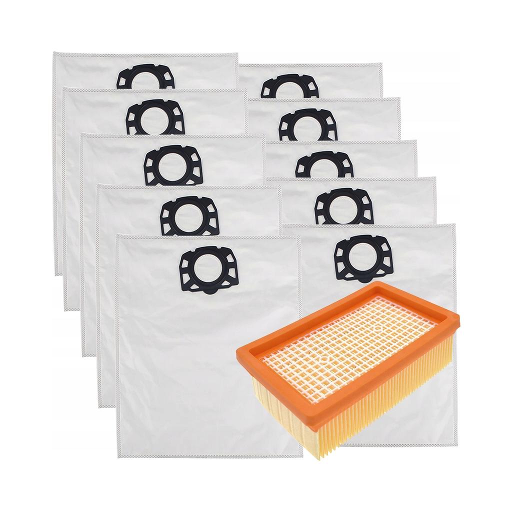 10x FILTER BAGS FOR KARCHER WD4 WD5 WD6 PREMIUM KWD6 MV4 MV5 MV6 VACUUM CLEANER