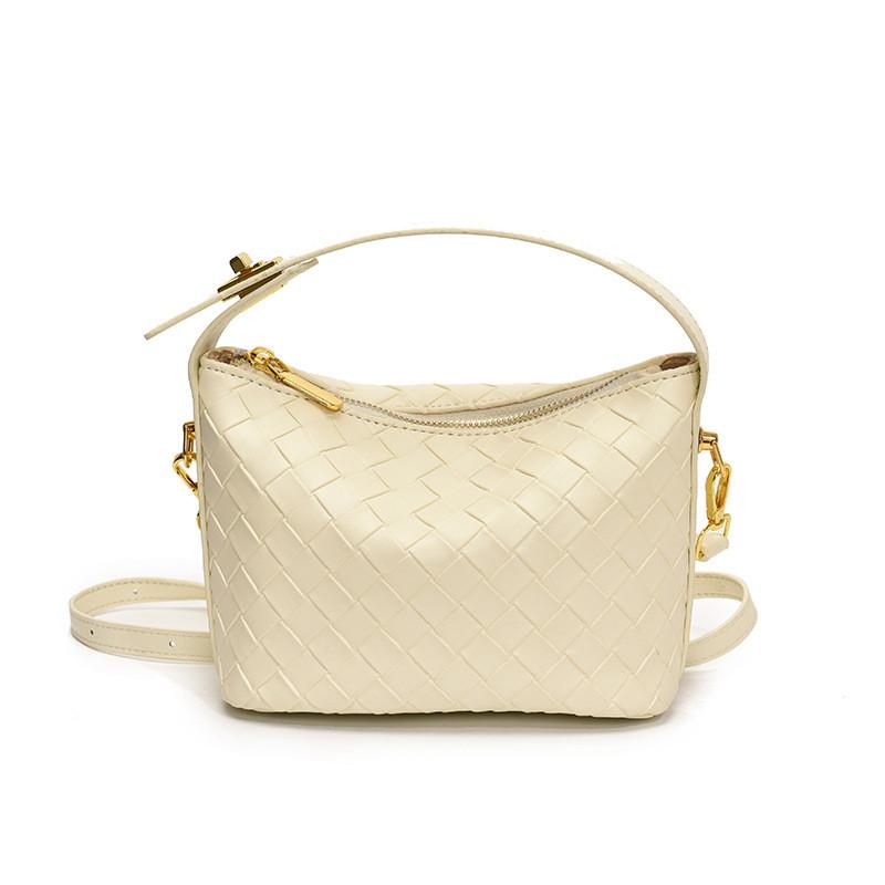 Текстурная плетеная сумка через плечо из искусственной кожи, однотонная женская модная сумка