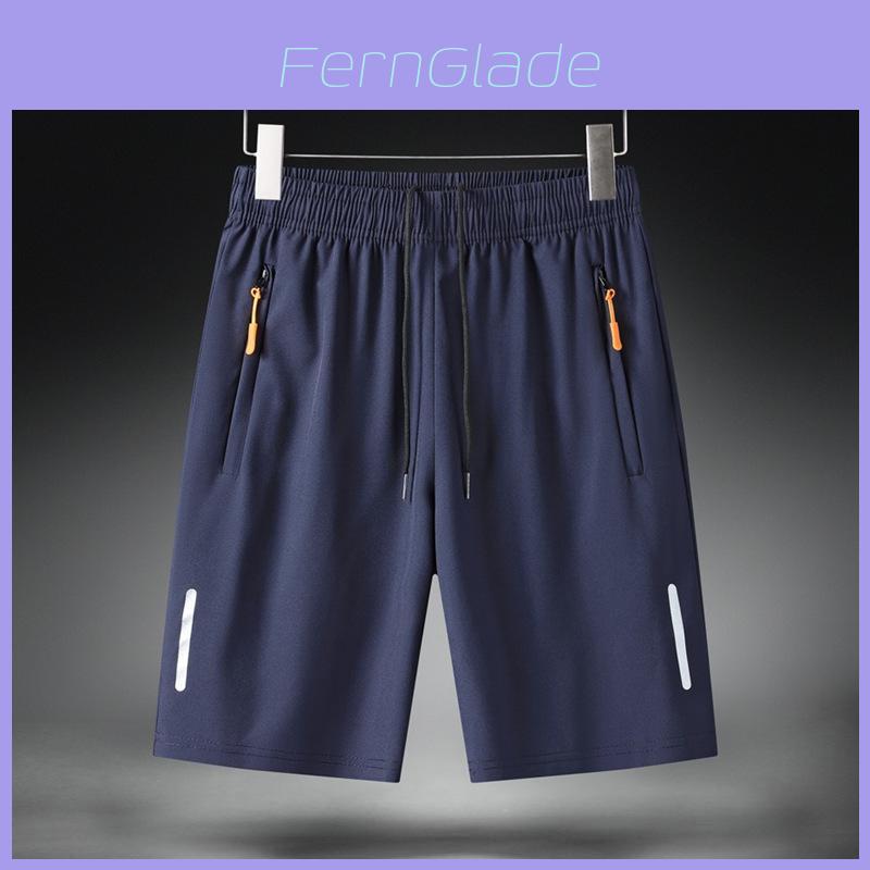 Men Summer Ice Silk Shorts With Elastic Waistband For Casual Leisure And Sports