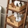 Handmade Woven Basket Gourd Grass Woven Napkin Box for Toilet Water Tank Tray for Kitchen Home Office Storage