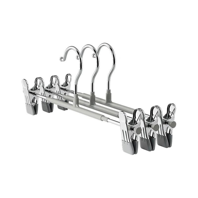 Windproof Metal Hanger For Clothes Home Pants Coat Non-Slip Drying Hangers With Adjustable Clips Closets Storage Organizer