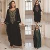2025 European & American Cotton Embroidered Beach Cover-up Robe Style Dress