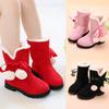 Children's Snow Boots, Girls' Boots, Winter Boots, Big Children's Plus Velvet Baby Princess Short Boots, Girls' Cotton Shoes