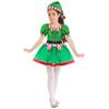 Kids Girls Christmas Holiday Outfit Santa's Elf Cosplay Costume Xmas Fancy Dress with Hat
