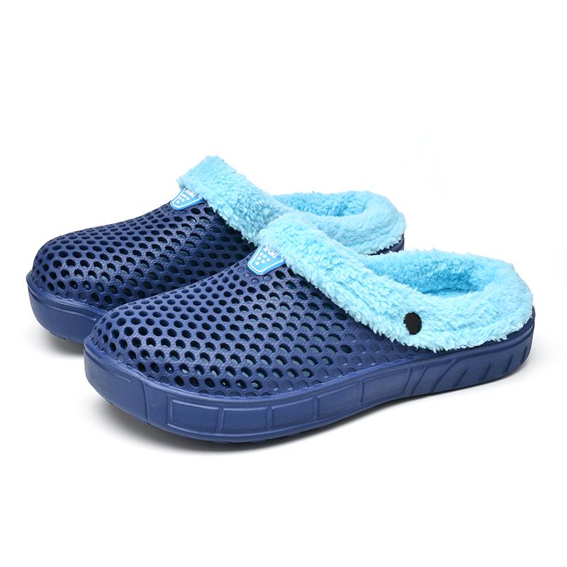 Мужские и женские хлопковые тапочки Hole Shoes Home Plush Slippers