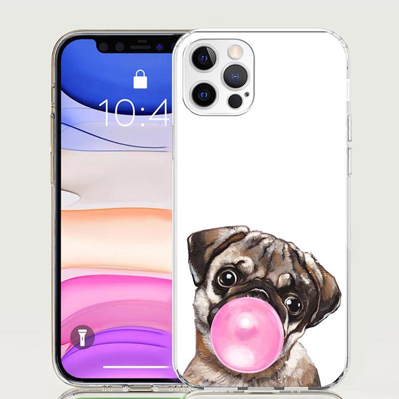 Чехол для телефона с мопсом и французским бульдогом для Apple iphone 16 15 14 13 12 Mini 11 Pro Max 16E X XS XR 7 Plus 8 + SE 2020 Трендовый Забавный