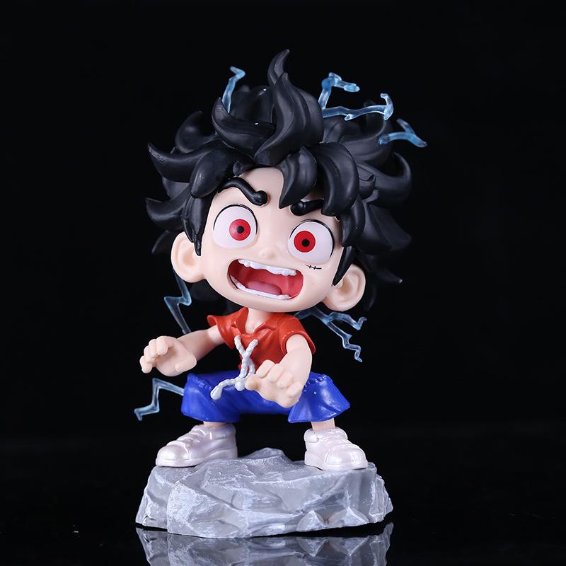Nika Luffy Kawaii Q Version Anime Sun God Statue Model Collect Ornaments Children's Toy Gifts