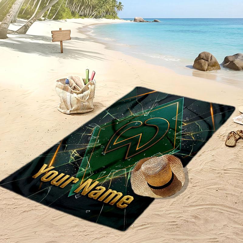 Werder Bremen FC Personalized Printed Beach Towel Soccer Logo Support Custom Name Text Absorbent Towel For Sport Travel Special Gift