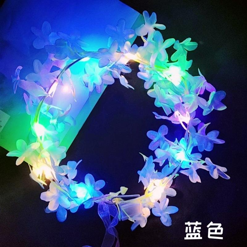 1 шт. Женская Девушка Светодиодная Гавайская Лей Повязка на Голову Светящаяся Подсветка Подружки Невесты Свадебный Цветочный Венок Венок День Рождения Свадебная Вечеринка