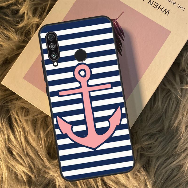 Полоски Якорь Лодка Штурвал Для Huawei Nova 11i 12i 3i 7i 8i 9 10 SE Y60 Y61 Y70 Y72 Y73 Y90 Y91 P20 P30 P40 Lite Чехол