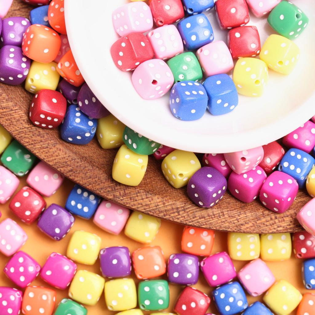 Bracelet 500g/Bag Square Shape Necklace Spacer Beads About800PCS For Jewelry Making Accessories Dice Beads DIY 8mm Acrylic