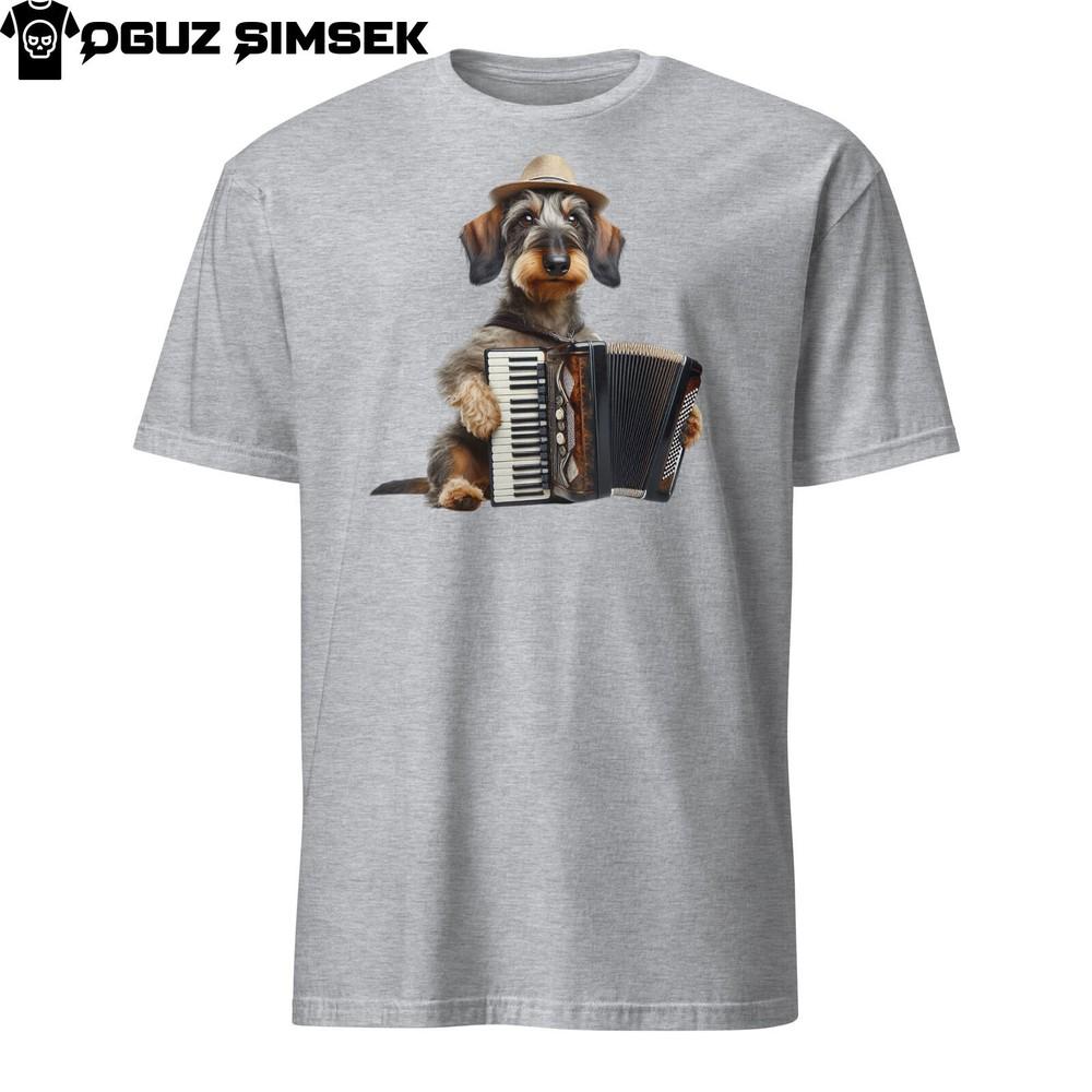 Очаровательная футболка с таксой, играющей на аккордеоне - Милая футболка с собакой!