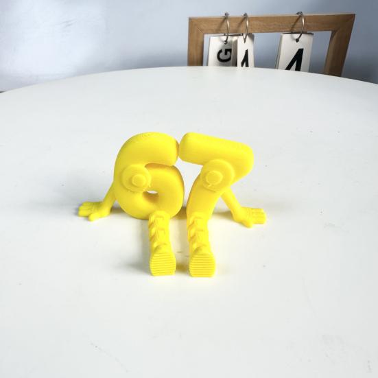 3D Printed 67 Number Figurine Articulated Flexible 67 Character Figure with Movable Joints