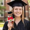 Funny Knitted Graduation Doll Cute Handheld Flower Doll Handmade Knitted Figures  Graduation Gift