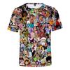 6 Colors Fashion ONE PIECE Cartoon T Shirts for Women Men Summer Clothing Fitness O Neck Man T-shirt Oversized Men T-shirts Tops