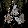 New Christmas Transparent Acrylic  Christmas Tree Decoration (Glitter Double Bell Ornament)