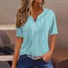 Women's T Shirt Tee Print Button Short Sleeve Daily Weekend Fashion Basic V- Neck Regular Top