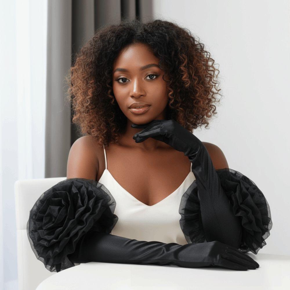 Black Long Gloves Breathable Mittens Fashion Etiquette Gloves  Evening Party