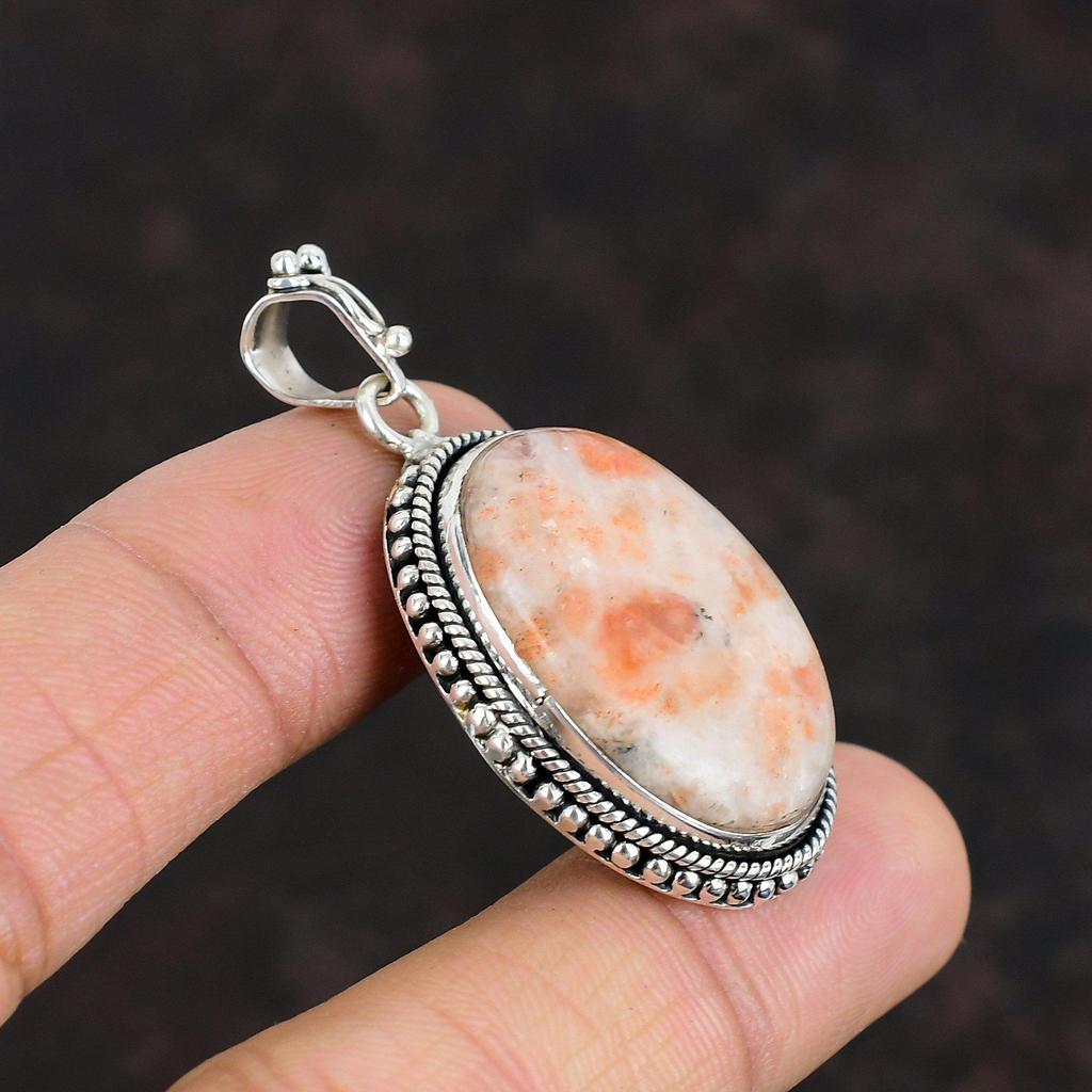 Подвеска из солнечного камня, ювелирное изделие из драгоценных камней, изящная подвеска из стерлингового серебра 925 пробы, подвеска из натурального солнечного камня, ювелирное изделие ручной работы, подвеска в стиле бохо, подарок на годовщину