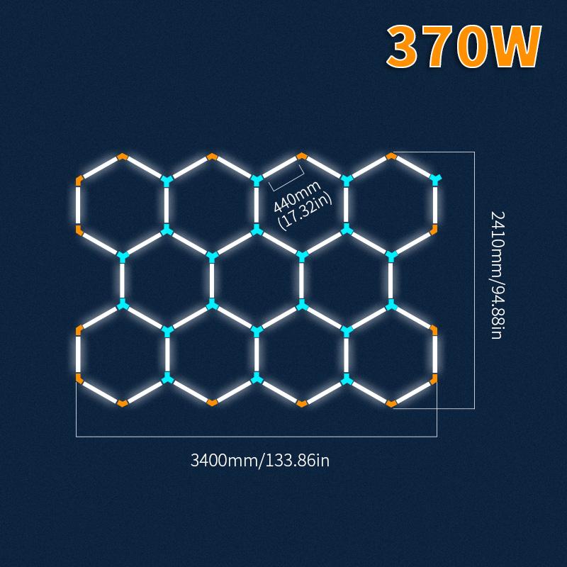 Шестиугольный светодиодный гаражный светильник с рамкой 6500K потолочный светильник для детейлинга автомобиля, гаражной мастерской, спортзала, супермаркета, парикмахерской, бесплатно
