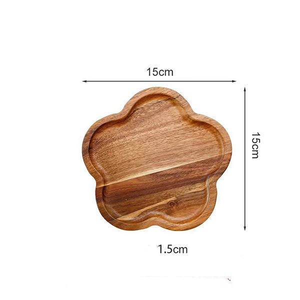 Dishes Plates Customized Wood Service Tray Plate Wooden Coffee Snack Fruit Tea Cake Plate for Home Display Tray