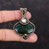Подвеска из драгоценного камня Bloodstone, подвеска из медной проволоки, подвеска ручной работы, подвеска из радужного лунного камня, подарок для нее, уникальное ювелирное изделие из меди