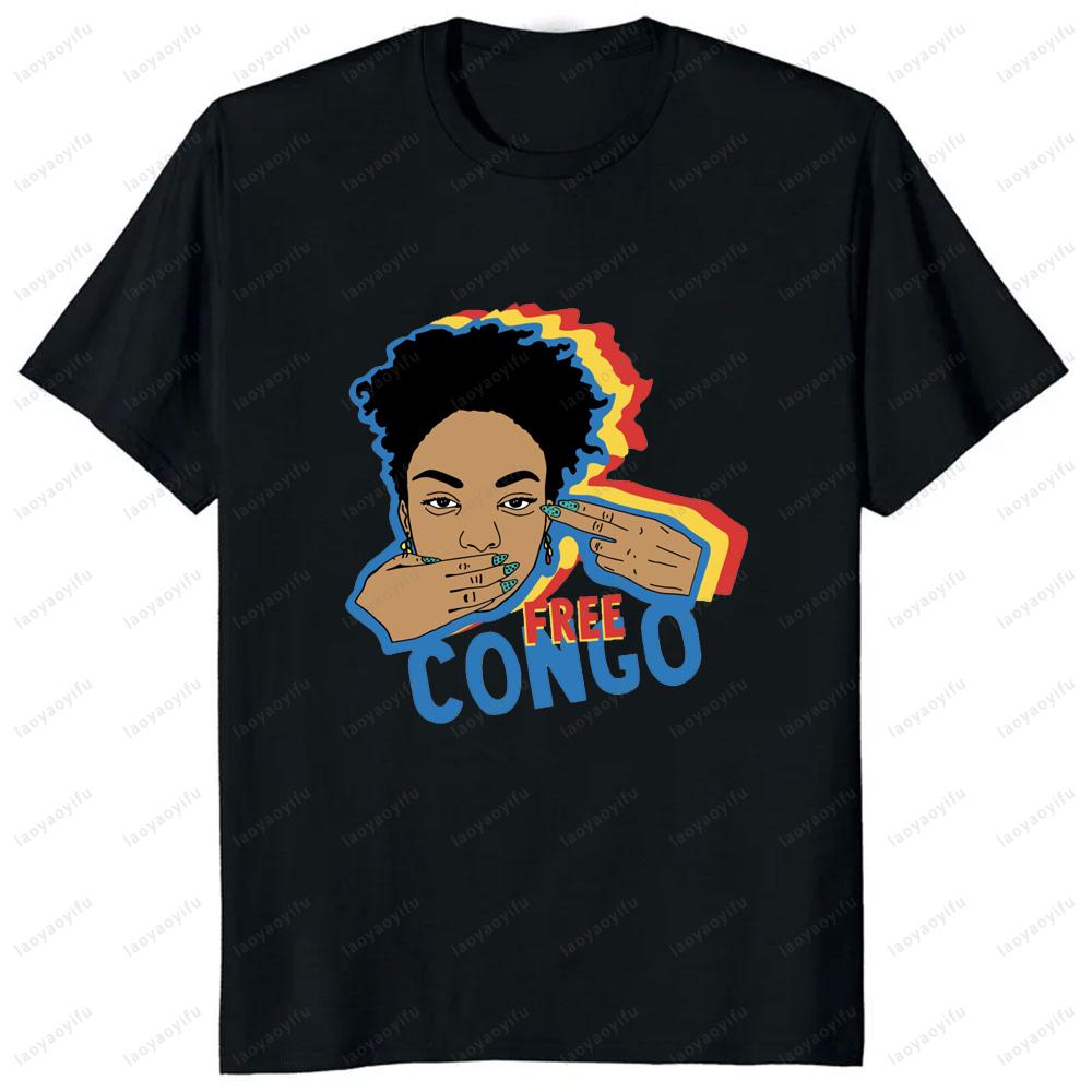 Футболка с принтом карты страны Конго COD Киншаса, с коротким рукавом, летняя модная одежда, свободная футболка, хип-хоп, кэжуал, хипстерская, мужская