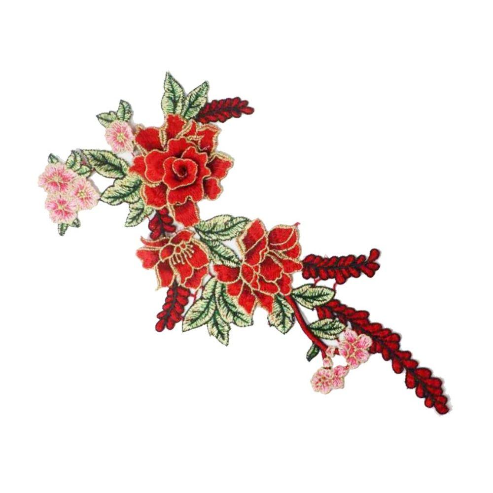 Polyester Fiber Embroidery Flower Patch DIY Handmade Floral Patches Fashion Sew On Patch Hat