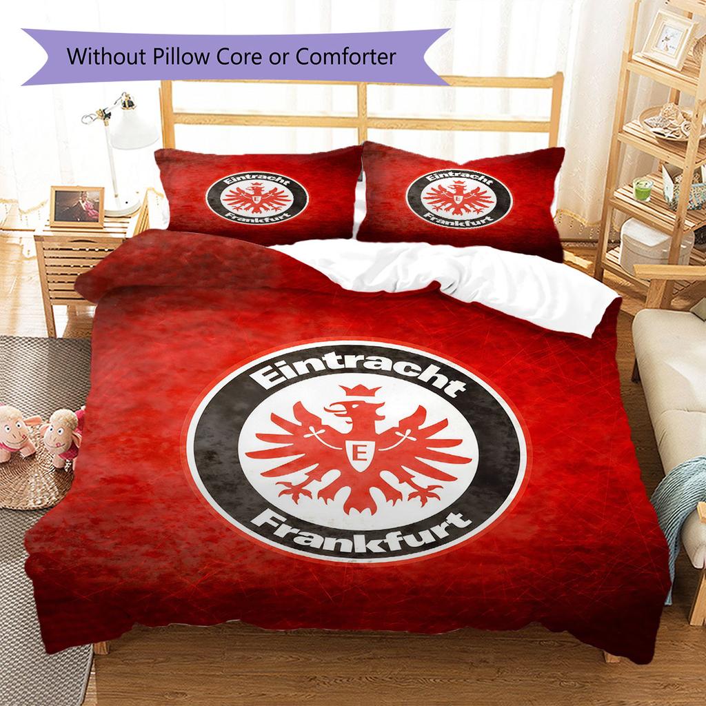Eintracht Frankfurt Pattern Bedding,Quilt Set Quilt Cover Pillowcase Home Birthday Gift(1 * duvet cover + 2 * pillowcase, without core)