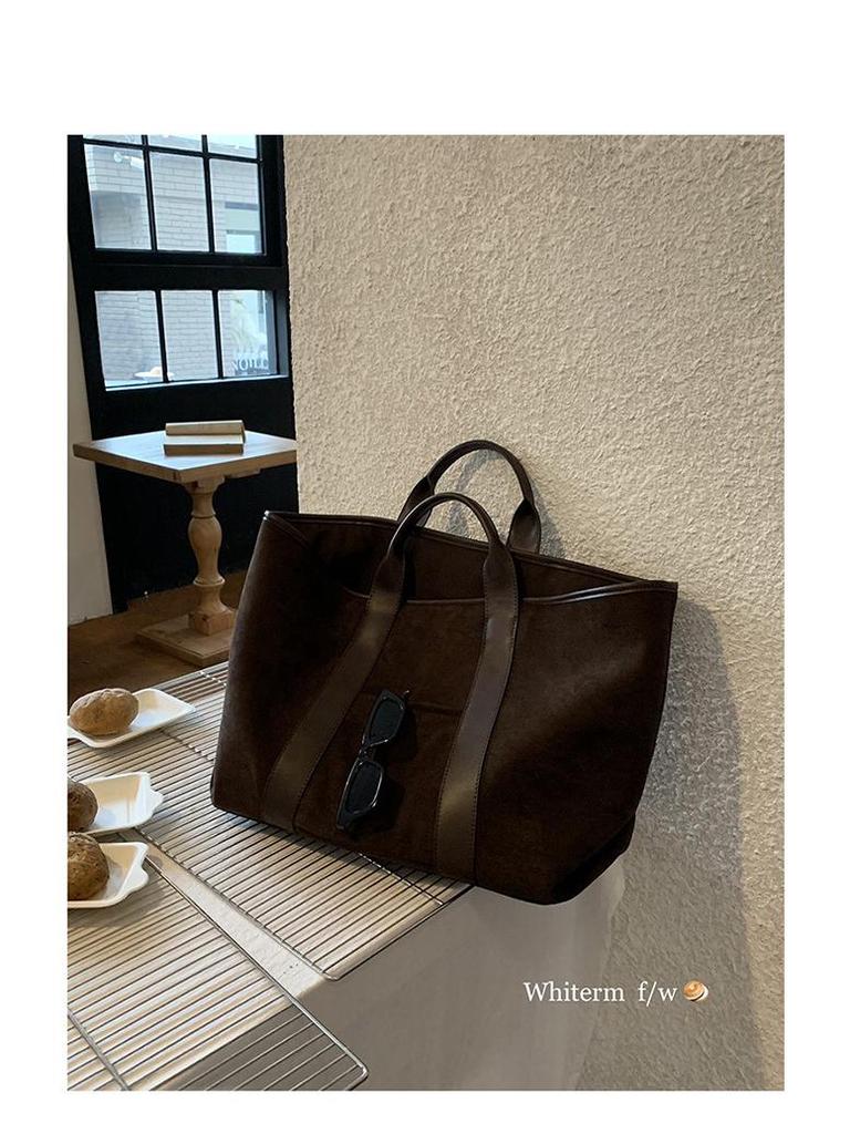 Женская сумка в корейском стиле, ретро из замши - Большая вместительная модная сумка-тоут (2024) от Rourouchen