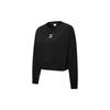 Classics Logo Short Sports Crewneck Sweatshirt Women Sweatshirt Black 599189-01