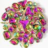 50pcs/Bag Glitter Mixed Shape Sew On Glass Rhinestone Gold Claw Crystal Buckle Diy Wedding Decoration Accessories