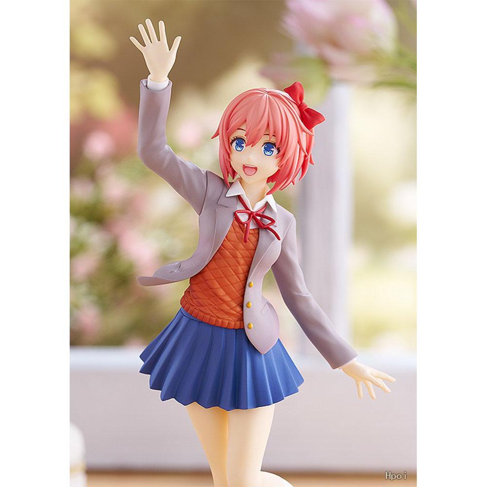 18см Аниме Игра Клуб Романтики Sayori Фигурка Милая Девочка Анимационный Модель Игрушки Подарки Коллекция Украшения Орнаменты ПВХ