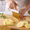 Нож для волнистой нарезки картофеля из нержавеющей стали Кухонные гаджеты Многофункциональная овощерезка Нож для картофеля с волчьим зубом Резак для картофеля фри