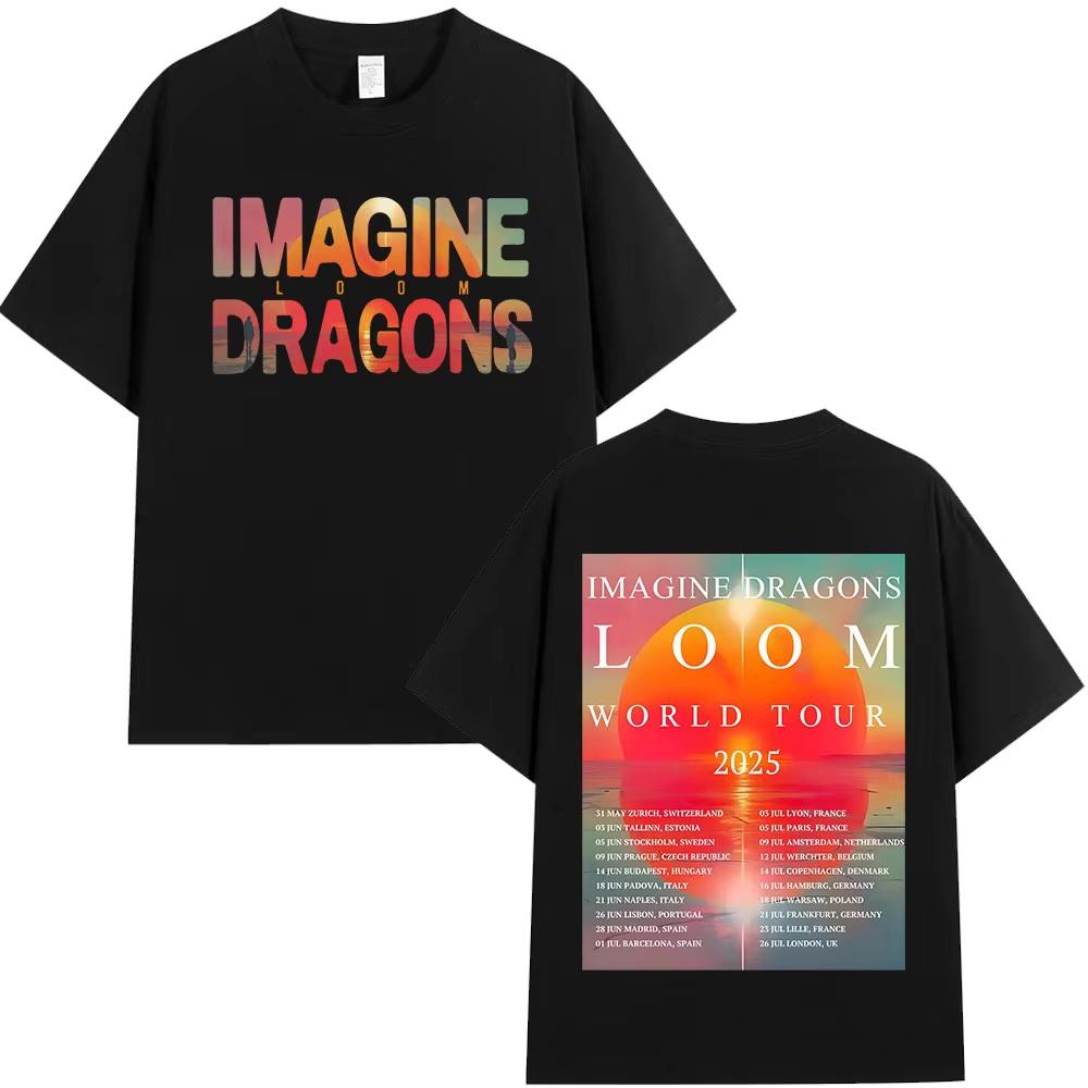 Rock Band Imagine Dragons Music Album T Shirt Fashion Hip Hop Tshirt Unisex WOMEN Cotton Comfort Short Sleeve Tshirts Streetwear