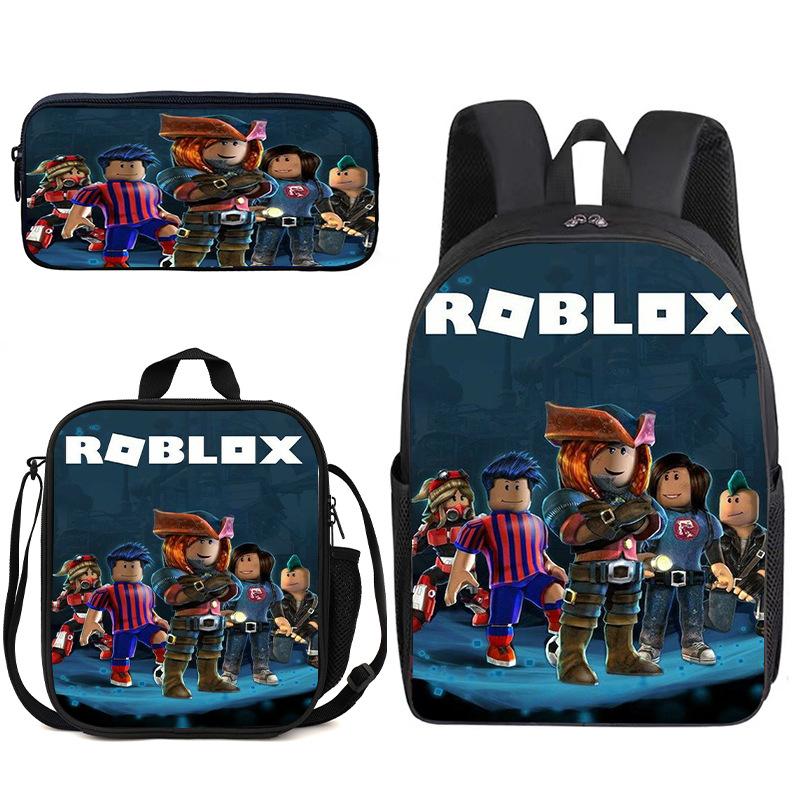 3D Аниме Рюкзак Трехсекционный Roblox Студенческий Рюкзак Сумка для Еды Пенал Школьная Сумка с Принтом