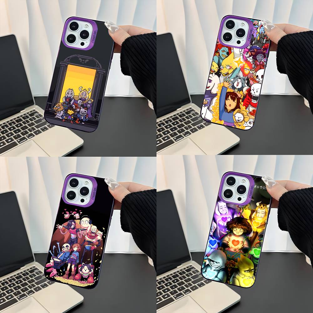 Чехол для телефона Game U-Undertale-es для iPhone 17,16,15,14,13,12,11,Pro,XS,Max,Plus,Mini,SE4,E Фиолетовый Матовый Ударопрочный Чехол