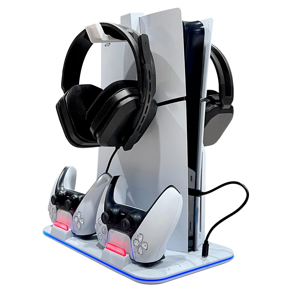 CYBER Многофункциональная подставка с вентилятором охлаждения PS5 slim White PS5 (только для) -