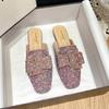 Баотоу полубосоножки для женской летней носки модные на плоской подошве крутые шлепанцы с мягкой подошвой ленивые туфли женская обувь больших размеров