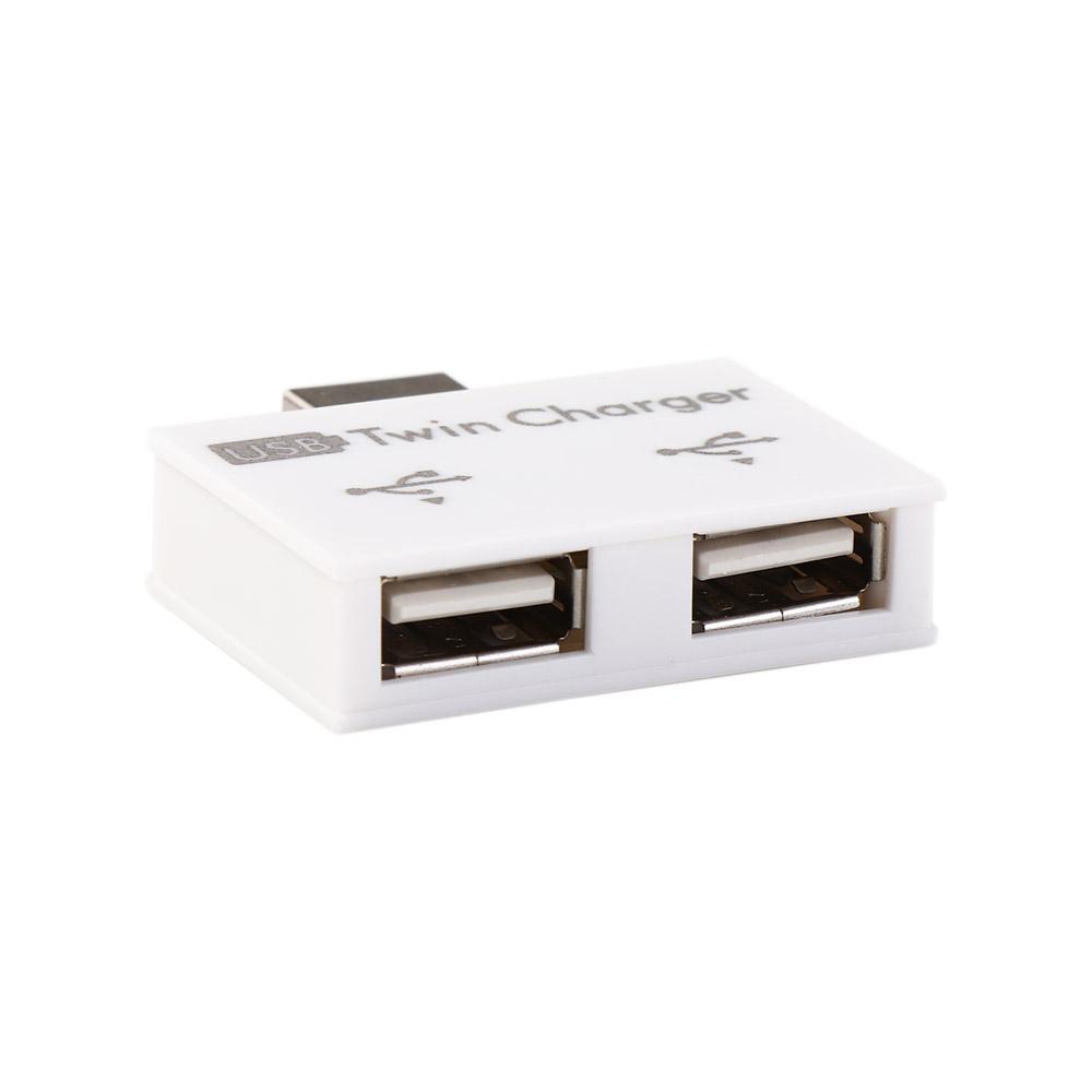 Док-станция Хаб Разветвитель Адаптер Конвертер USB 2.0 Зарядный Хаб Удлинитель USB-зарядки 1 Штекер на 2 Порта Розетки USB2.0 Разветвитель Зарядки