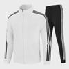 Men's Spring/Autumn Casual Sports Suit - Imitation Cotton Sweatshirt with Two Stripes & Pants with Three Stripes.